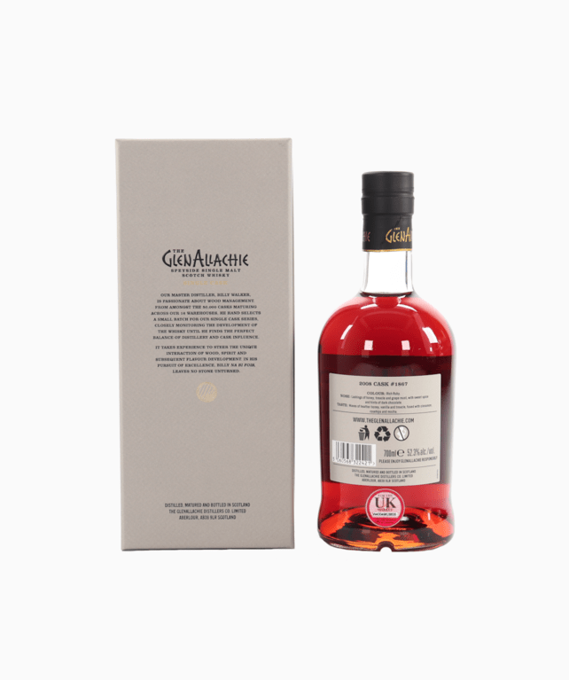 GlenAllachie - 12 Year Old (2008) Single Cask #1867 (Ruby Port Pipe)