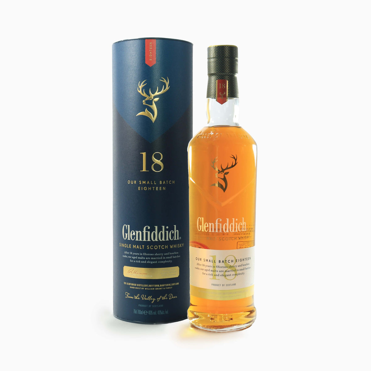Glenfiddich 18 Year Old Single Malt Scotch Whisky - 70cl 40